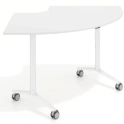 Mesa plegable pivot corner, estructura blanco, canto 16cm