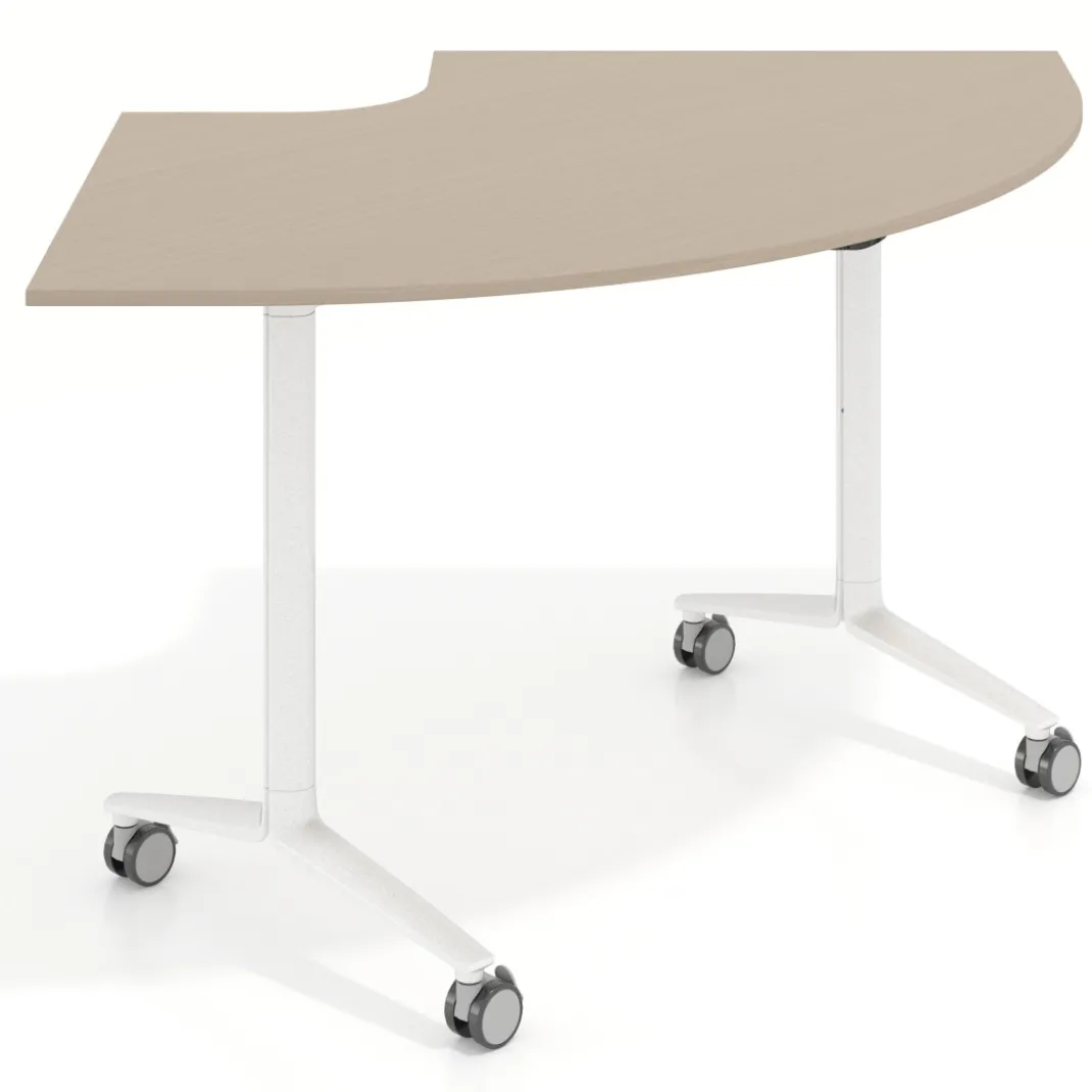 Mesa plegable pivot corner, estructura blanco, canto 16cm