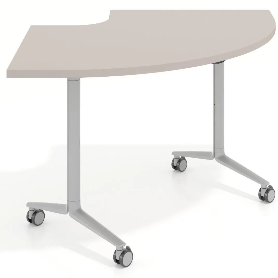Mesa plegable pivot corner, estructura aluminio, canto 30cm