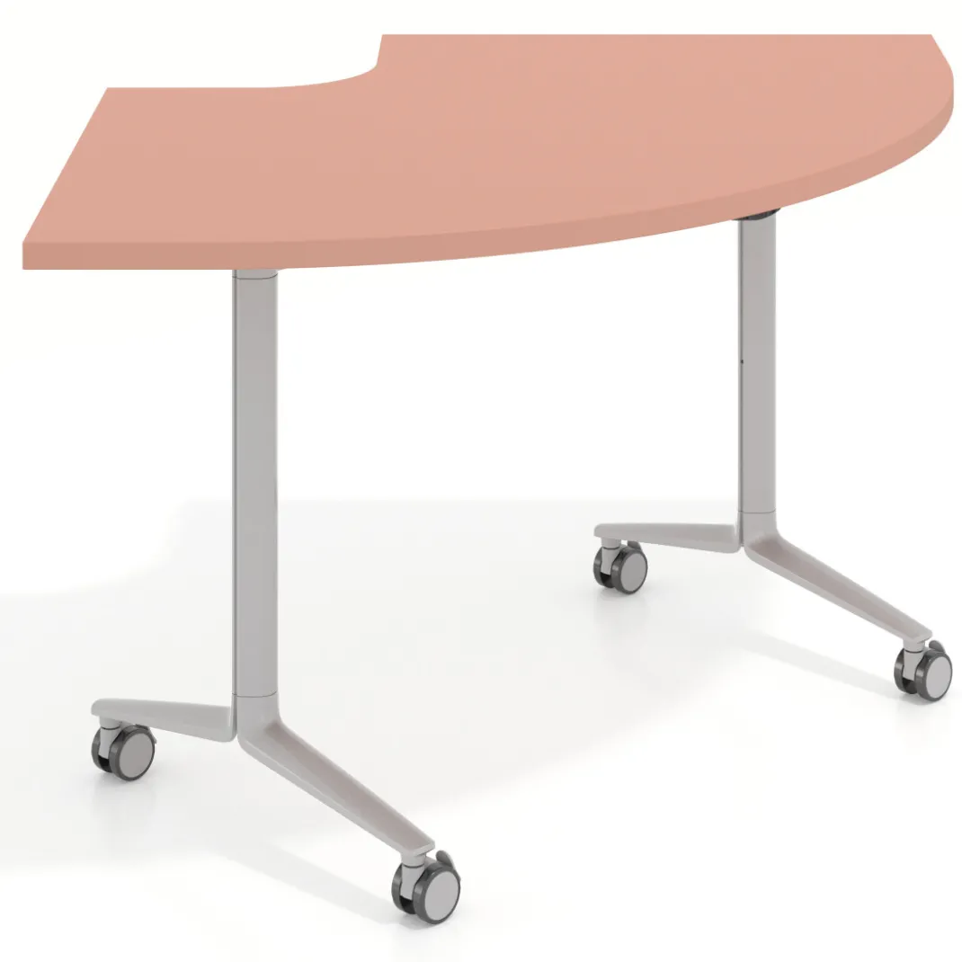 Mesa plegable pivot corner, estructura aluminio, canto 30cm