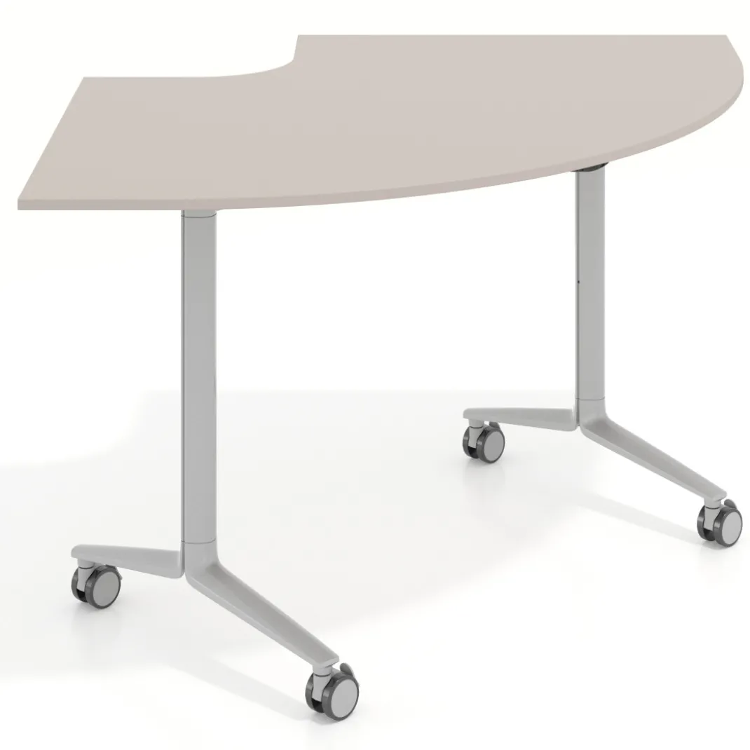 Mesa plegable pivot corner, estructura aluminio, canto 16cm