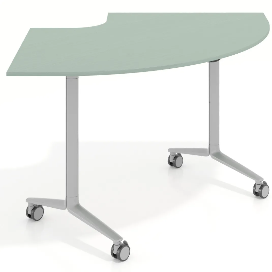 Mesa plegable pivot corner, estructura aluminio, canto 16cm