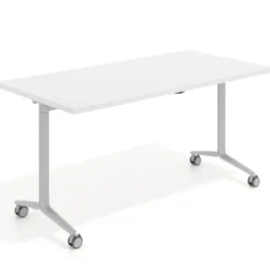 Mesa plegable pivot rectangular, estructura aluminio, canto 30cm