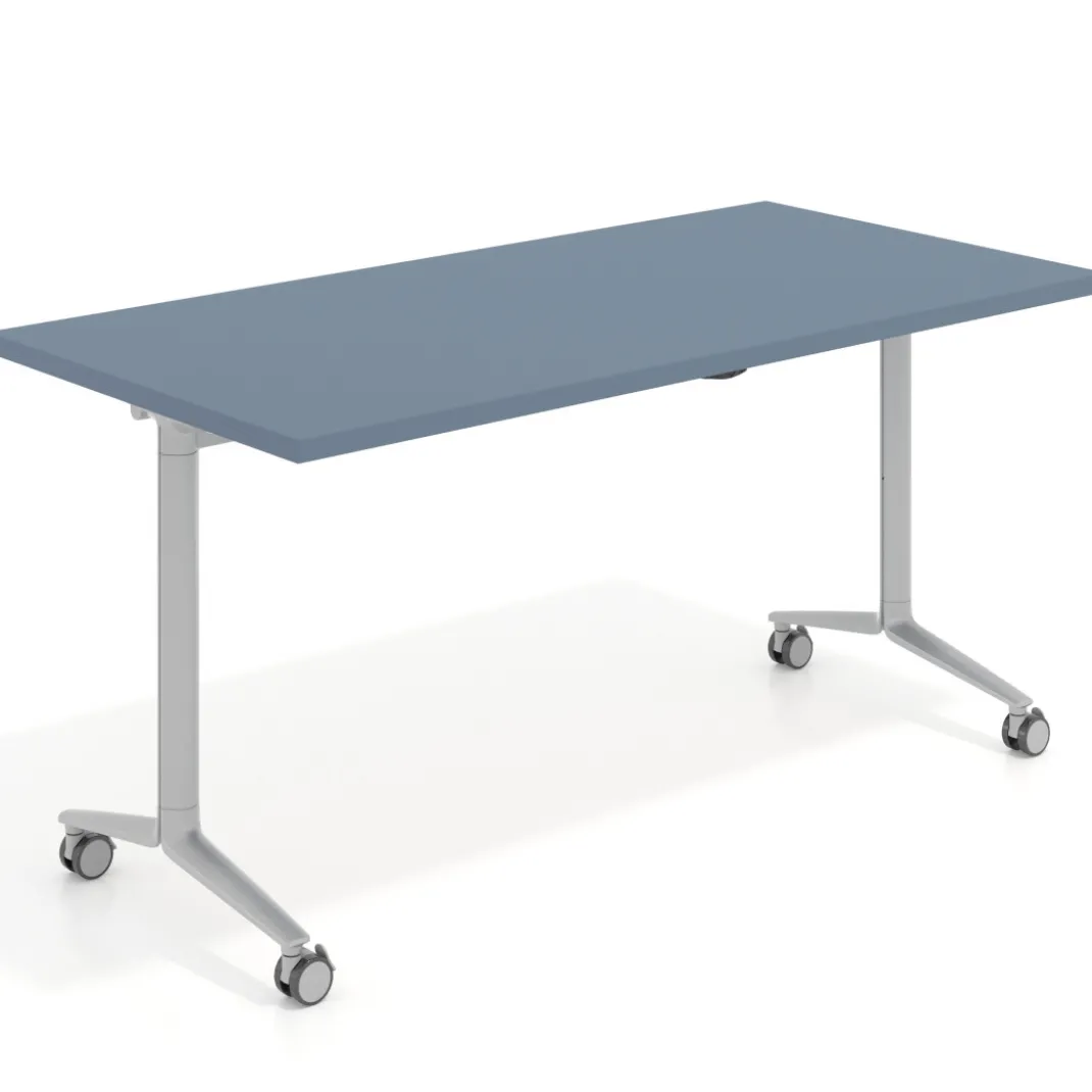 Mesa plegable pivot rectangular, estructura aluminio, canto 30cm
