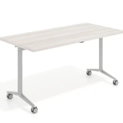 Mesa plegable pivot rectangular, estructura aluminio, canto 30cm