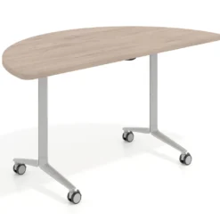 Mesa plegable pivot semicírculo estructura aluminio, canto 30cm