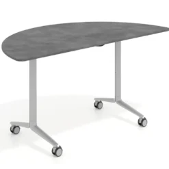 Mesa plegable pivot semicírculo estructura aluminio, canto 16cm