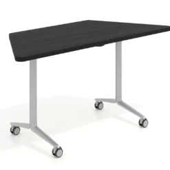 Mesa plegable pivot trapezoidal, estructura aluminio, canto 30cm