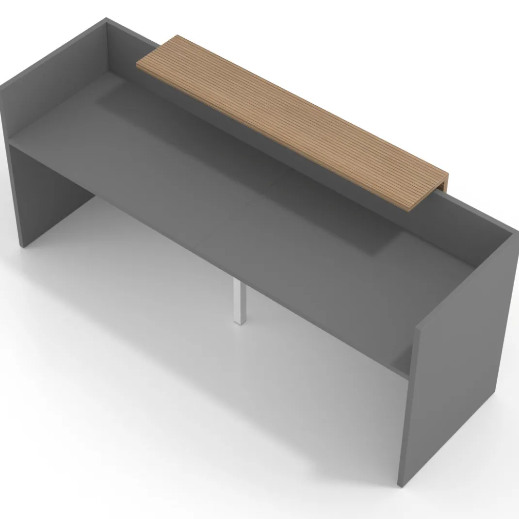 Mostrador doble con encimera larga, estructura Rayado