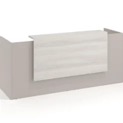 Mostrador doble con encimera larga, estructura gris coco