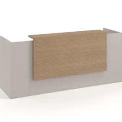 Mostrador doble con encimera larga, estructura gris coco