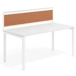 Separador de aluminio Wall para mesa individual en melamina, estructura blanca