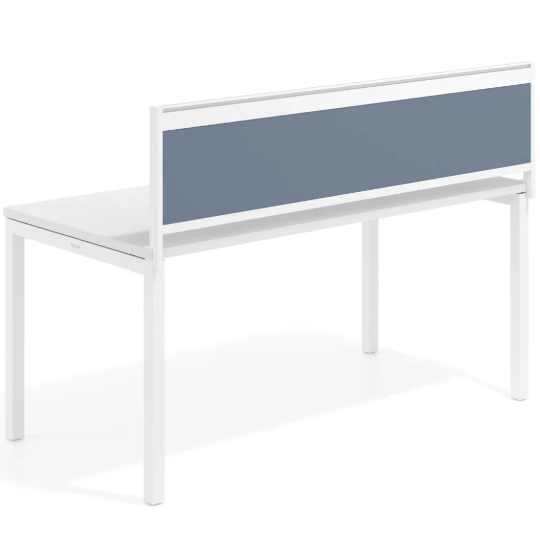 Separador de aluminio Wall para mesa individual en melamina, estructura blanca