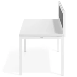 Separador de aluminio Wall para mesa individual en melamina, estructura blanca