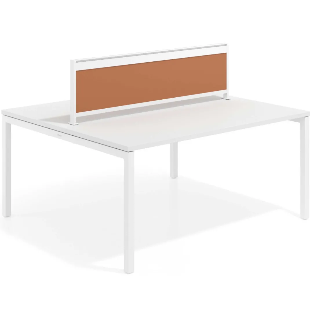 Separador de aluminio Wall para mesa doble coworking en melamina