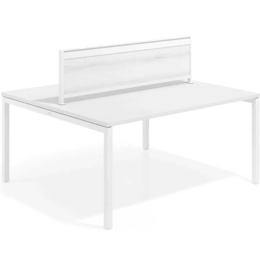 Separador de aluminio Wall para mesa doble coworking en melamina