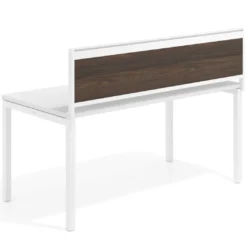 Separador de aluminio Wall para mesa individual en melamina, estructura blanca