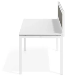 Separador de aluminio Wall para mesa individual en melamina, estructura blanca