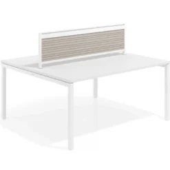 Separador de aluminio Wall para mesa doble coworking en melamina