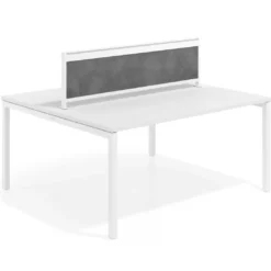 Separador de aluminio Wall para mesa doble coworking en melamina