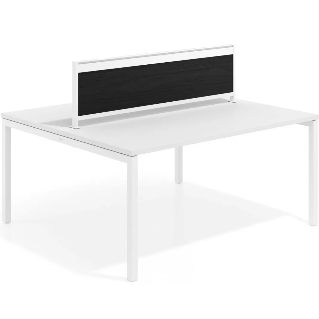 Separador de aluminio Wall para mesa doble coworking en melamina