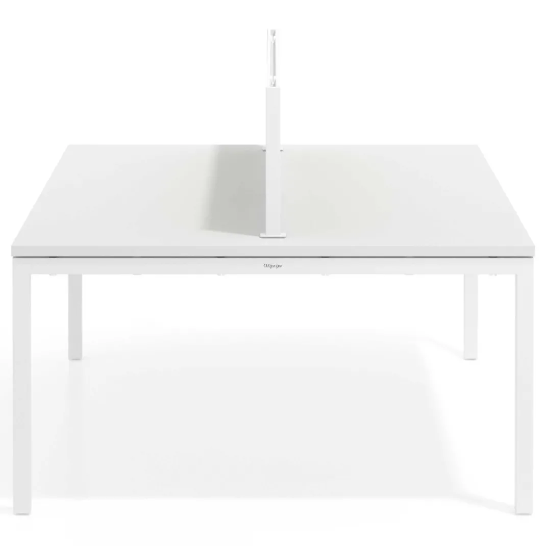 Separador de aluminio Wall para mesa doble coworking en melamina