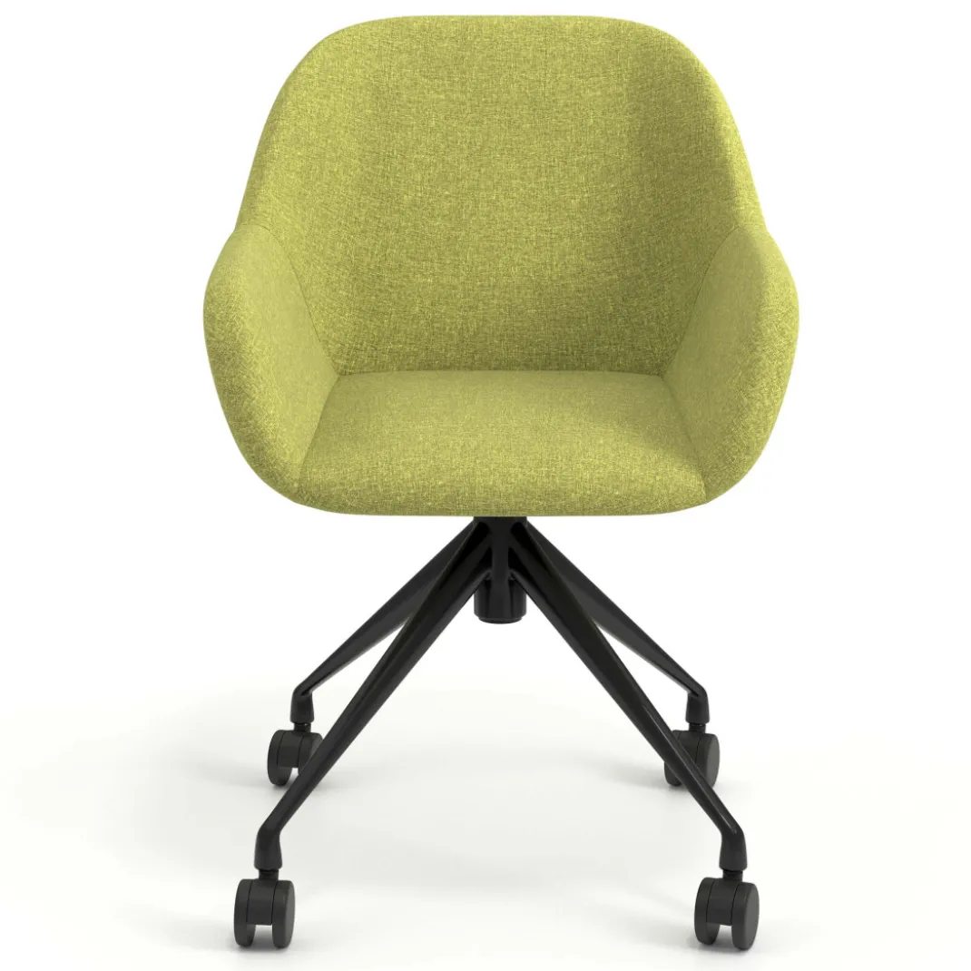 Silla confidente con ruedas moon base de aluminio