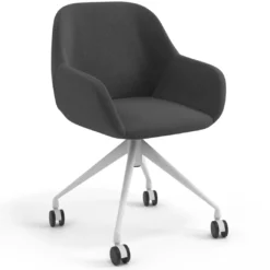 Silla confidente con ruedas moon base de aluminio