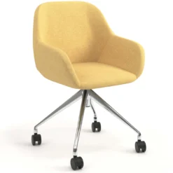 Silla confidente con ruedas moon base de aluminio