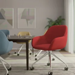 Silla confidente con ruedas moon base de aluminio