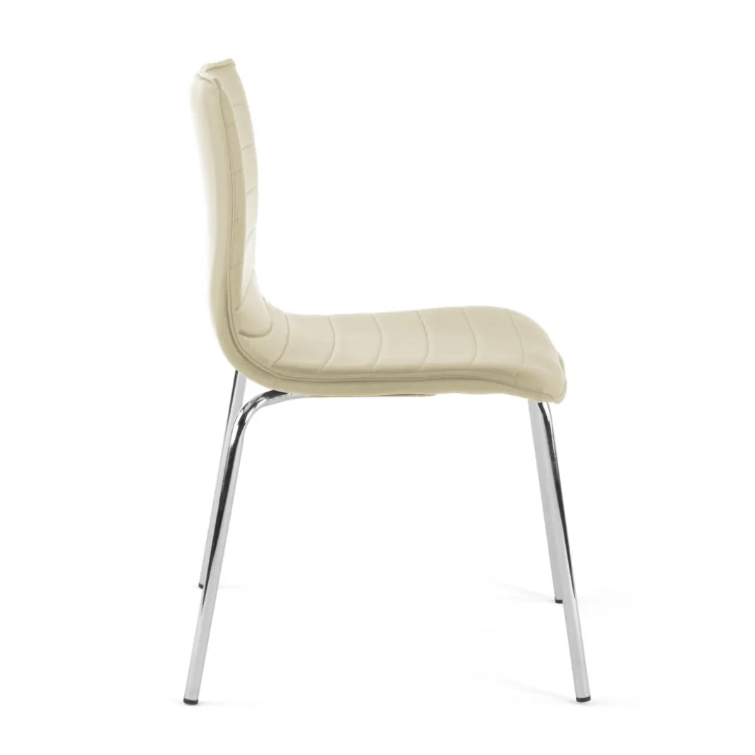 Silla confidente Cube 4 Patas estructura cromo ecopiel