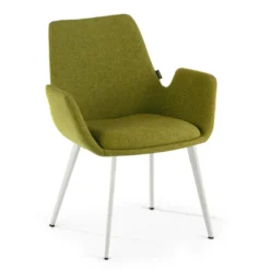 Silla Confidente Elodie, 4 Patas, brazos tapizados, Estructura metálica