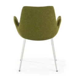 Silla Confidente Elodie, 4 Patas, brazos tapizados, Estructura metálica