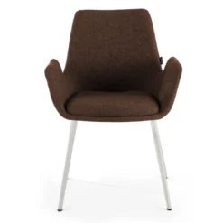 Silla Confidente Elodie, 4 Patas, brazos tapizados, Estructura metálica