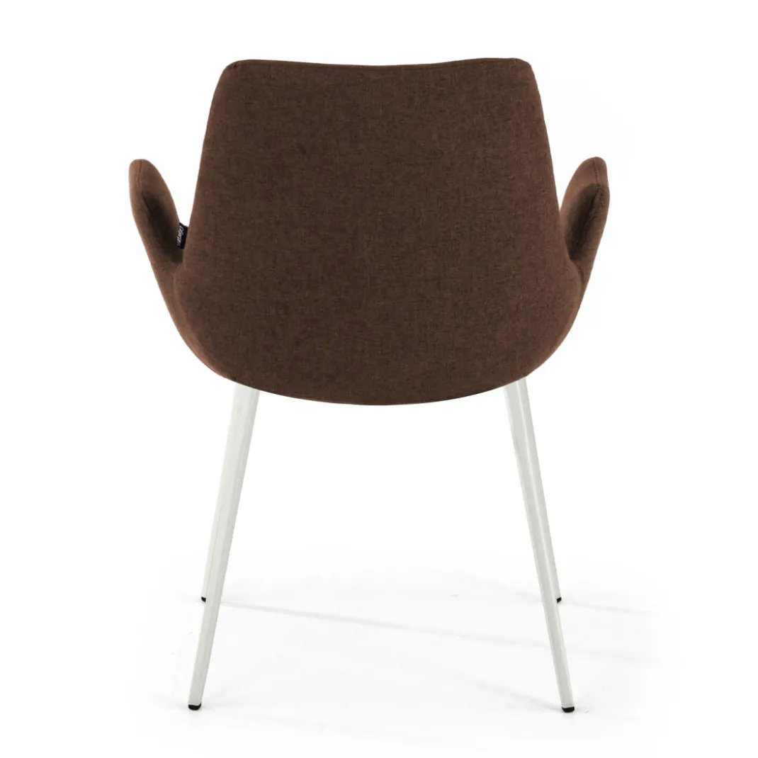 Silla Confidente Elodie, 4 Patas, brazos tapizados, Estructura metálica