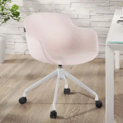 Silla Confidente Ivonne, Giratoria con ruedas, Tapizada