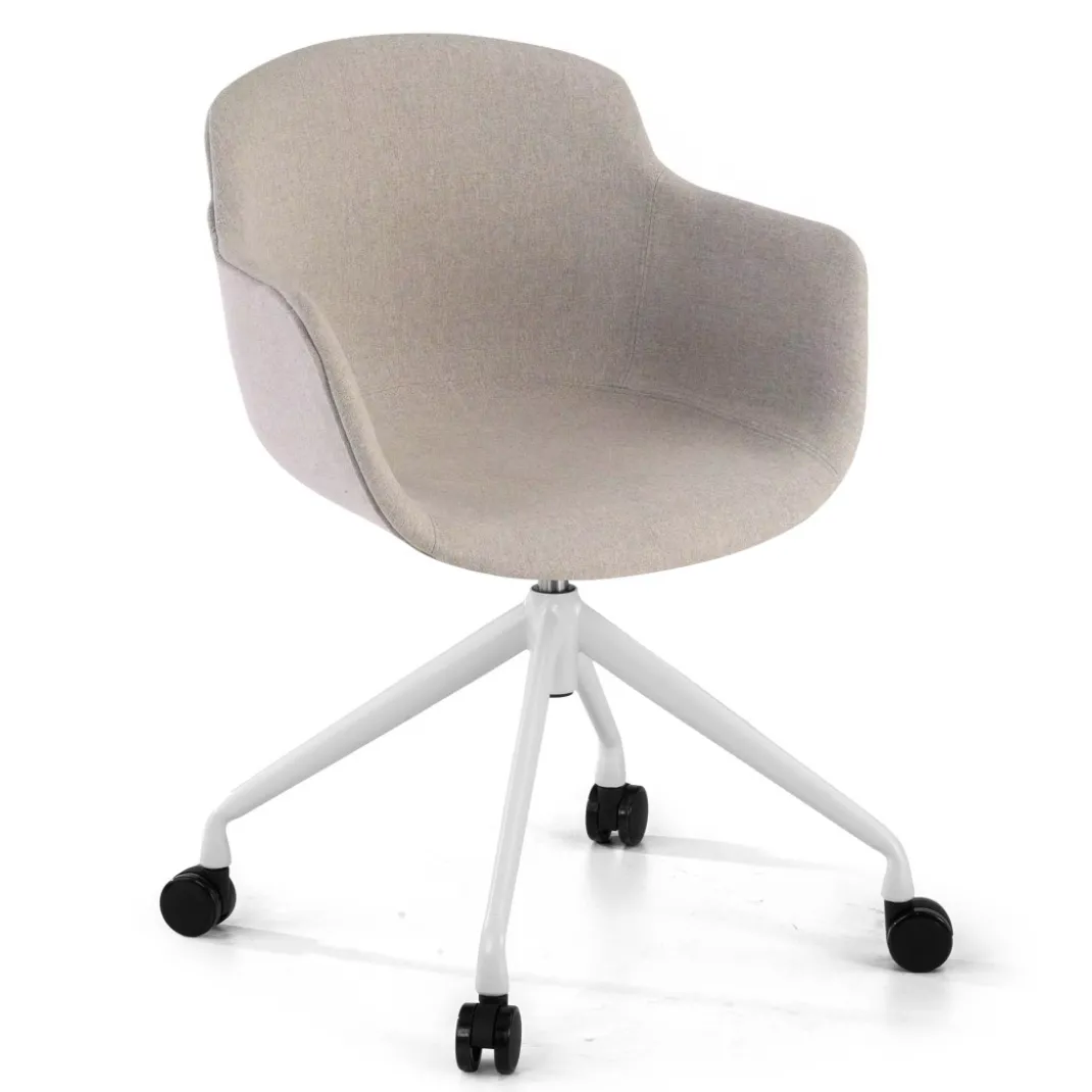 Silla Confidente Ivonne, Giratoria con ruedas, Tapizada