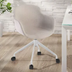 Silla Confidente Ivonne, Giratoria con ruedas, Tapizada