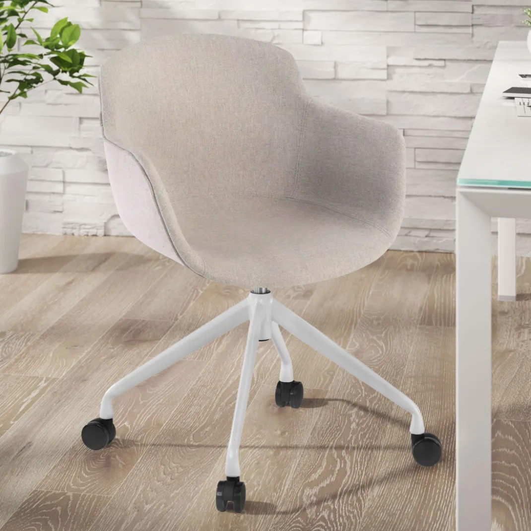 Silla Confidente Ivonne, Giratoria con ruedas, Tapizada