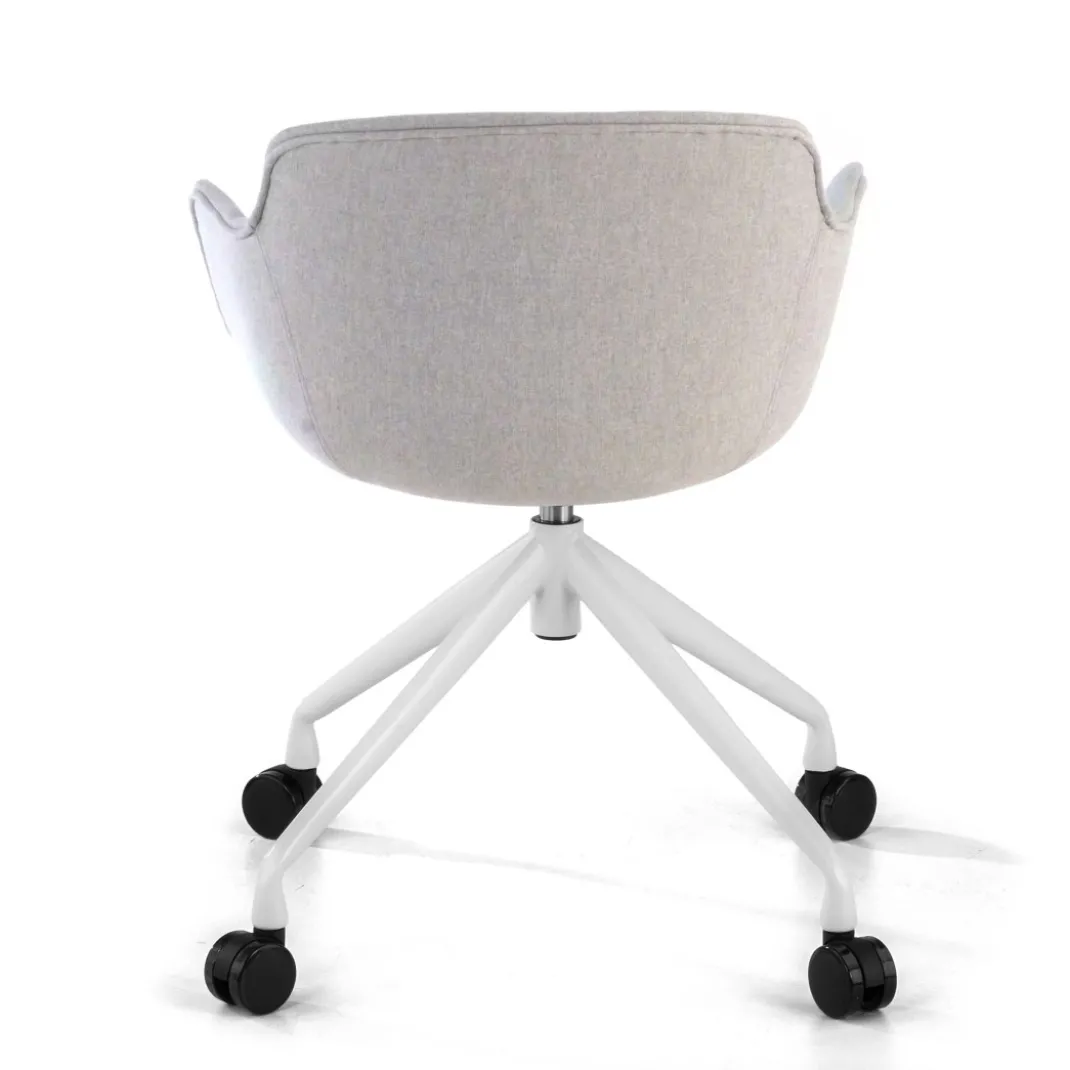 Silla Confidente Ivonne, Giratoria con ruedas, Tapizada