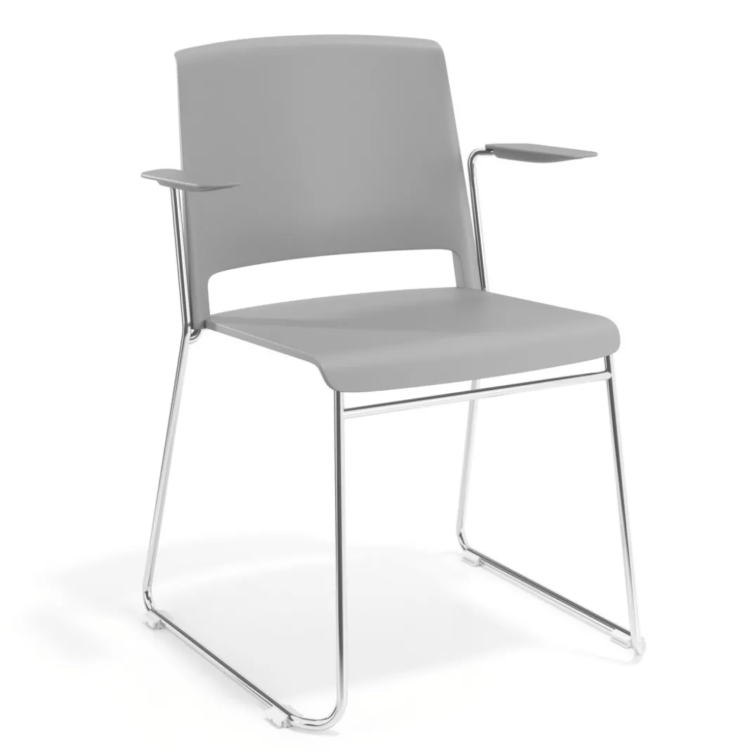 Silla confidente Lotus, estructura patin Brazos