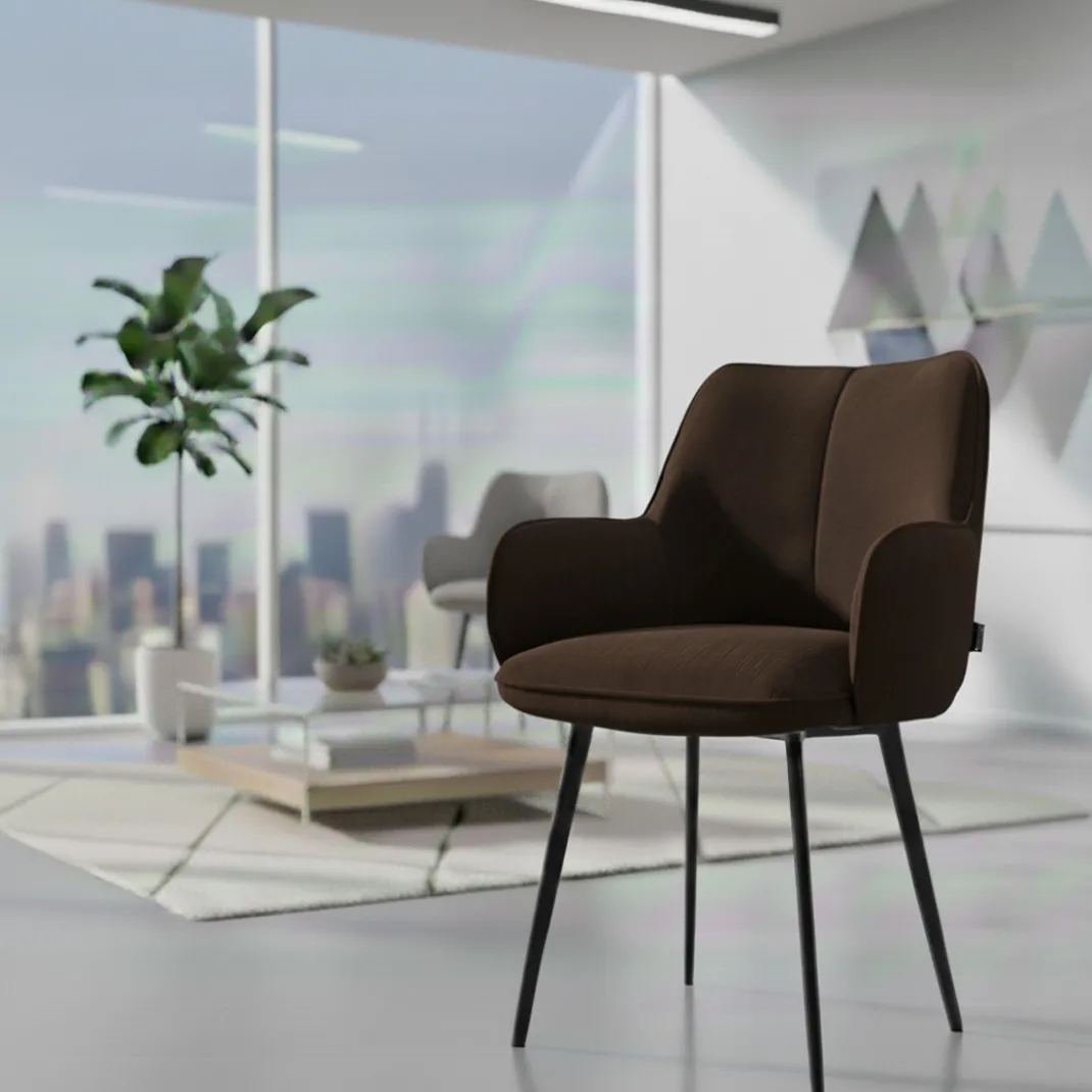 Silla confidente tapizada Gala, estructura 4 patas