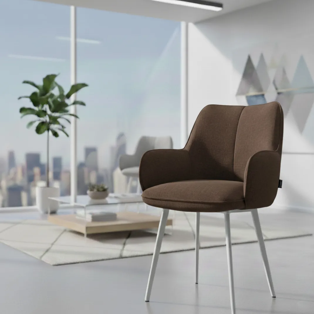 Silla confidente tapizada Gala, estructura 4 patas