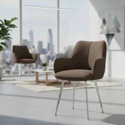 Silla confidente tapizada Gala, estructura 4 patas