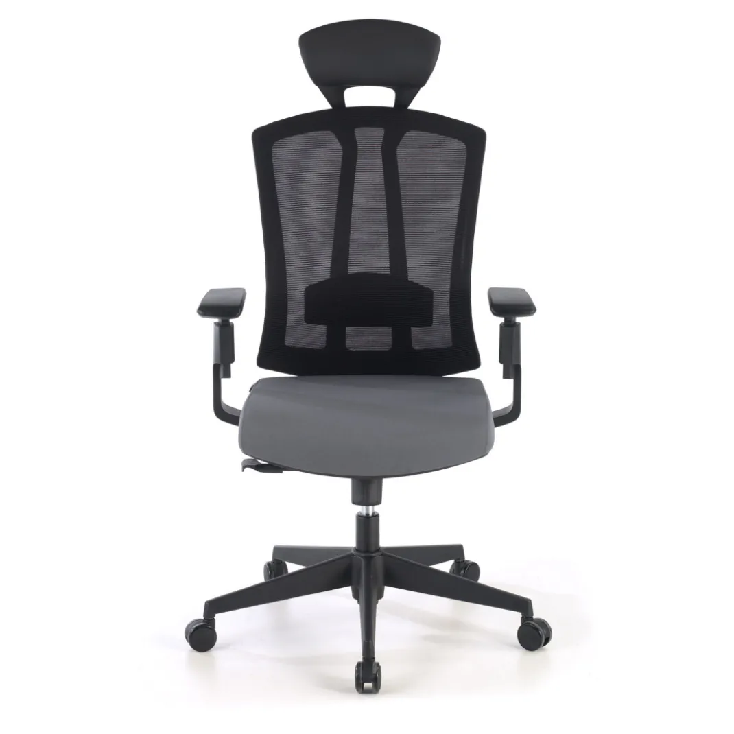 Silla de oficina Baron, reposacabezas, brazos 3D, red