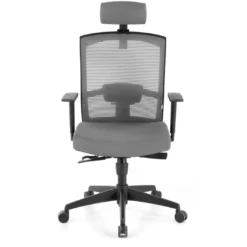 Silla de oficina Kendo, brazos ajustables, reposacabezas, red