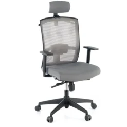 Silla de oficina Kendo, brazos ajustables, reposacabezas, red