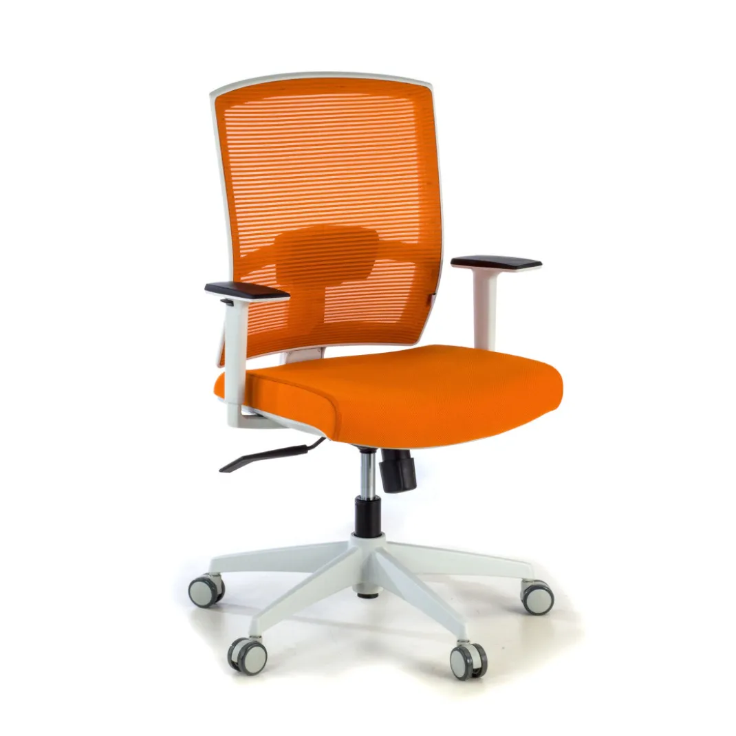 Silla de oficina Kendo white, brazos ajustables, red