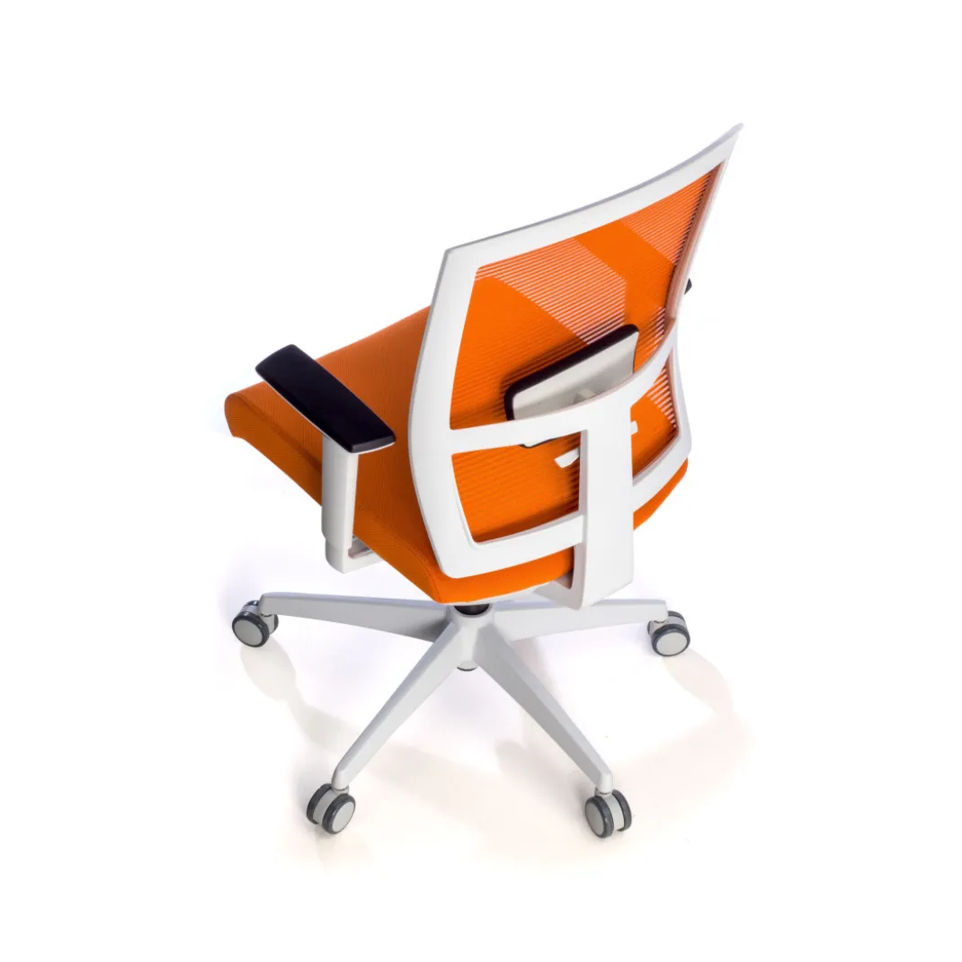 Silla de oficina Kendo white, brazos ajustables, red