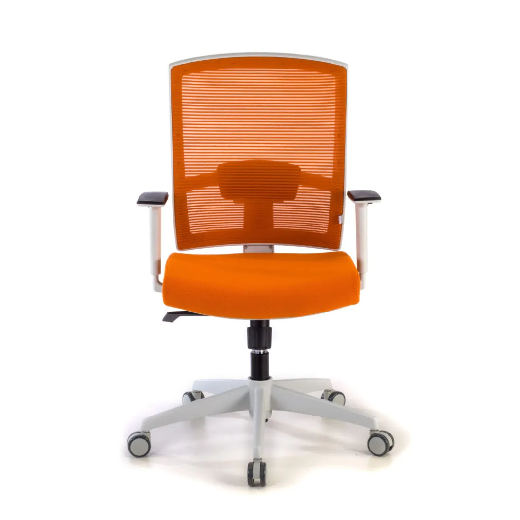Silla de oficina Kendo white, brazos ajustables, red